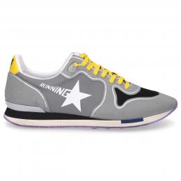 Sneaker low RUNNING  Glattleder Textil Used gelb grau schwarz