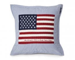 Lexington Arts & Craft Sham Kissenhülle mit Amerika-Flagge - Star blau/weiß - 50x50 cm
